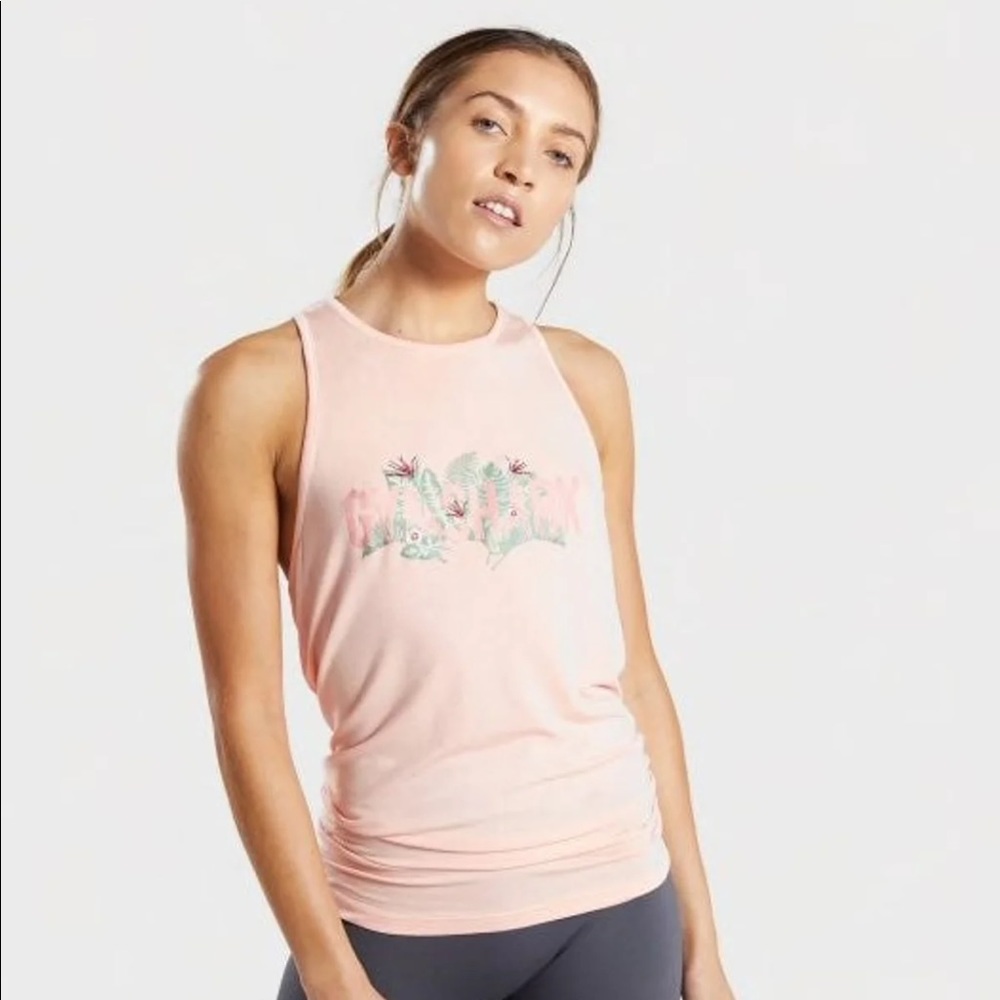 Gymshark Relaxed Graphic Vest - Washed Peach